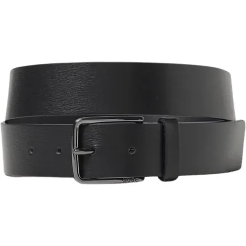 Belts, male, , Size: ONE SIZE Leather Belt Classic Buckle - HUGO - Modalova