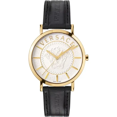 Swiss Made Essential Gold Watch , female, Sizes: ONE SIZE - Versace - Modalova