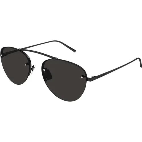 Schwarz/Graue Sonnenbrille SL 575 , Herren, Größe: 55 MM - Saint Laurent - Modalova