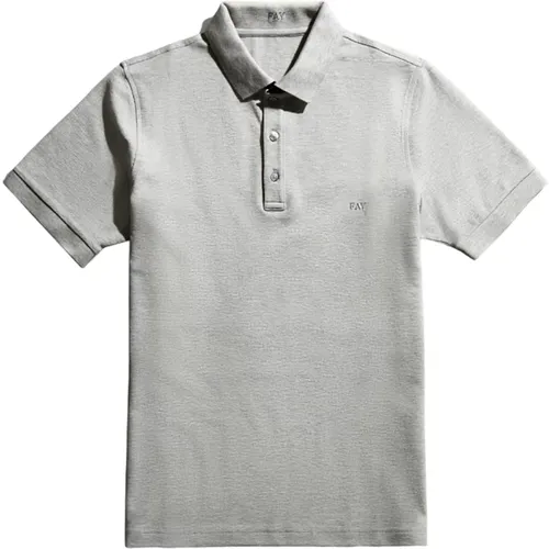 Slim Fit Polo Shirt Grau , Herren, Größe: 2XL - Fay - Modalova