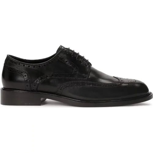 Schwarze elegante Brogue-Stil Halbschuhe , Herren, Größe: 43 EU - Kazar - Modalova