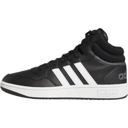 Schwarze Hoops 3.0 Mid Sneakers , Herren, Größe: 40 1/2 EU - Adidas - Modalova