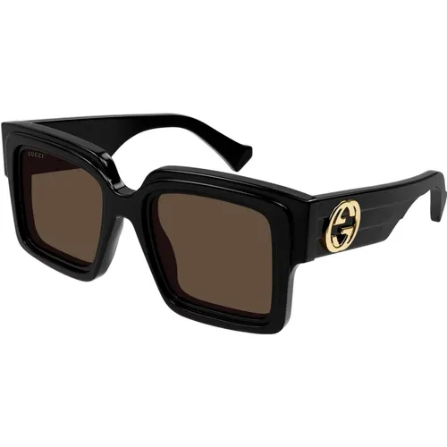 Dark Brown Sunglasses , female, Sizes: 51 MM - Gucci - Modalova