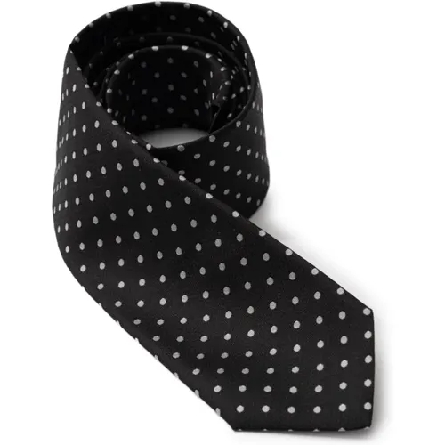 Ties, male, , Size: ONE SIZE Polka Dot Silk Tie - Dolce & Gabbana - Modalova