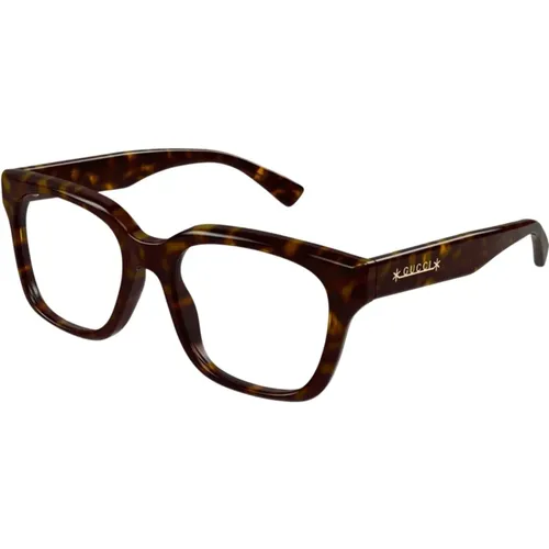 Vintage Havana Square Glasses , female, Sizes: 53 MM - Gucci - Modalova