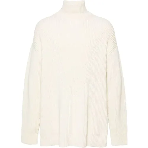Turtlenecks, male, , Size: L Eggshell Chunky Knit Sweater - Jil Sander - Modalova