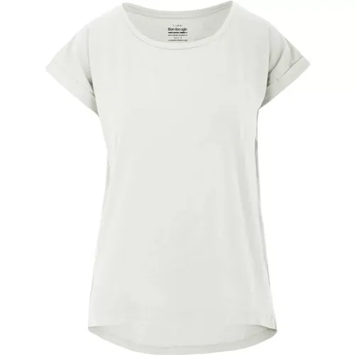 Weißes Leinen Halbarm T-shirt , Damen, Größe: XS - BomBoogie - Modalova