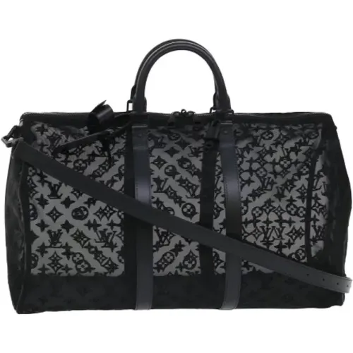 Svart Nylon Keepall Boston Bag , unisex, Sizes: ONE SIZE - Louis Vuitton Vintage - Modalova