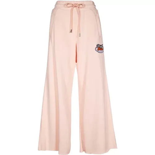 Wide Trousers, female, , Size: 2XS Cotton Track-Pants with Front Logo Patch - Opening Ceremony - Modalova