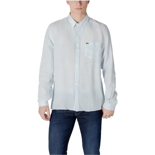 Casual Shirts, male, , Size: S Linen Long Sleeve Shirt - Lacoste - Modalova