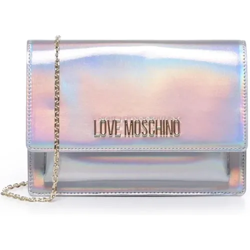 Wallets & Cardholders, female, , Size: ONE SIZE Silver Bags with 98% Cotton - Love Moschino - Modalova