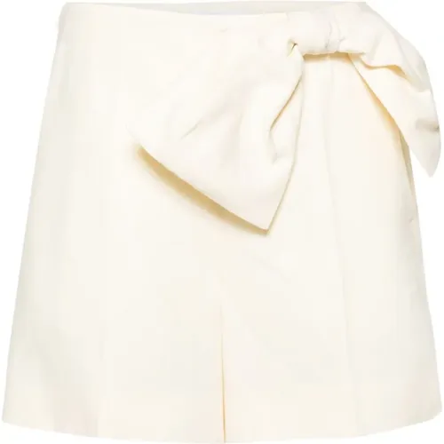 Weiße Leinen-Shorts mit Oversize-Schleife - Chloé - Modalova