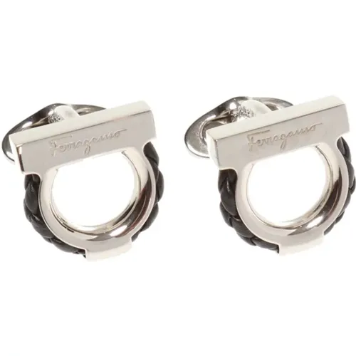 Cufflinks & Tie Clips, male, , Size: ONE SIZE Gancini cuff links - Salvatore Ferragamo - Modalova