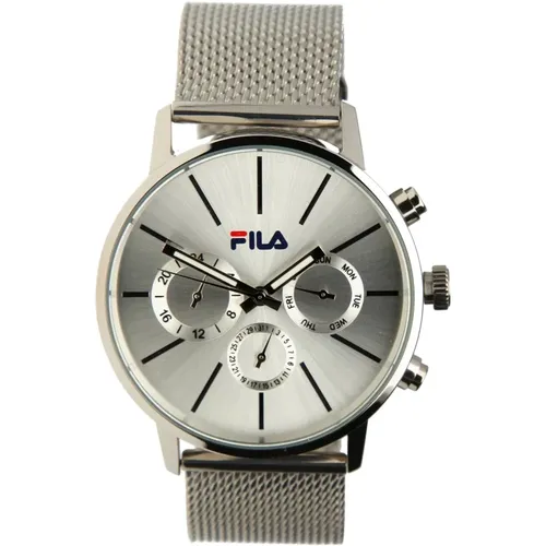 Watches, male, , Size: ONE SIZE Men's Stainless Steel Silver Mesh Band Watch 38-838-001 - Fila - Modalova