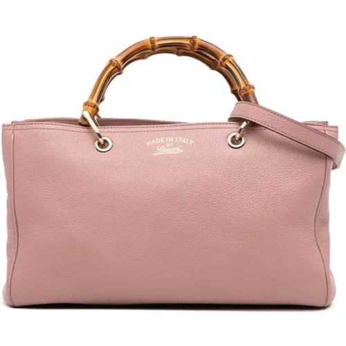 Pre-owned Tote Bags, female, , Size: ONE SIZE Pre-owned Leather Top Handle Bag - Gucci Vintage - Modalova