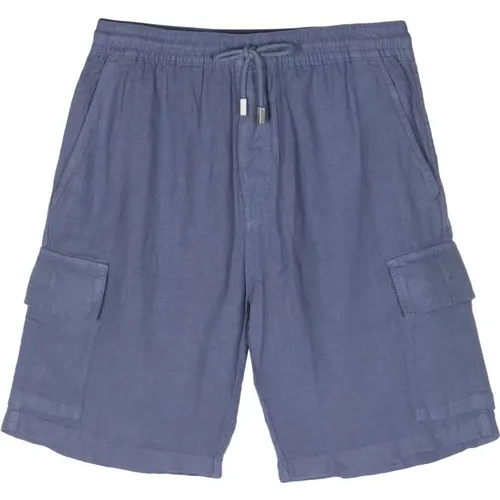 Linen Cargo Shorts with Pockets , male, Sizes: L, M, S - Vilebrequin - Modalova