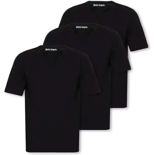 Baumwoll T-Shirt Dreierpack , Herren, Größe: S - Palm Angels - Modalova