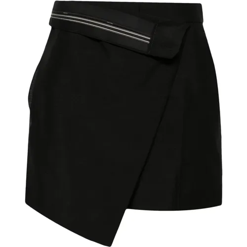 Schwarze Wrap Shorts Mohair Twill Design - Fendi - Modalova