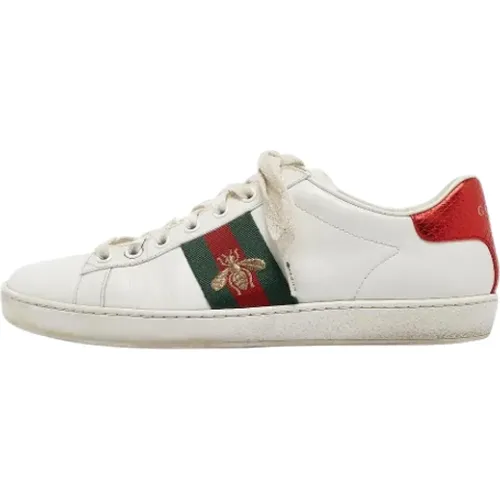 Pre-owned Sneakers, female, , Size: 7 1/2 US Pre-owned Leather sneakers - Gucci Vintage - Modalova