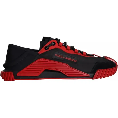 Red Low Top Sneakers Men Shoes , male, Sizes: 10 UK - Dolce & Gabbana - Modalova