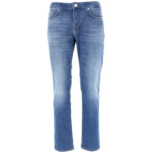 Geknöpfte Denim Jeans Heben Stil , Herren, Größe: W30 - Armani - Modalova