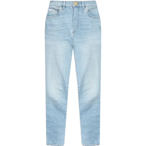 Jeans with logo , female, Sizes: L, M - Balmain - Modalova