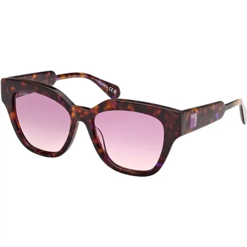 Womens Sunglasses Phantos Havana Lucido , female, Sizes: 54 MM - Max & Co - Modalova