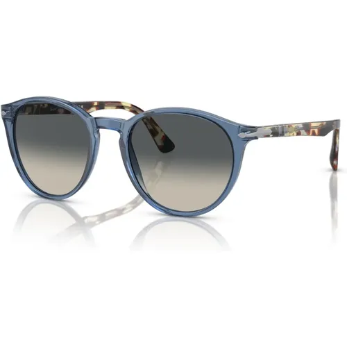 Navy Sunglasses with Grey Shaded , male, Sizes: 52 MM - Persol - Modalova