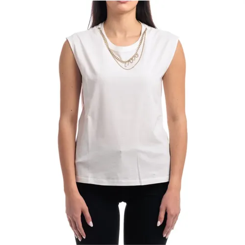 Stylish T-shirt with applications , female, Sizes: L, M, XL - Liu Jo - Modalova