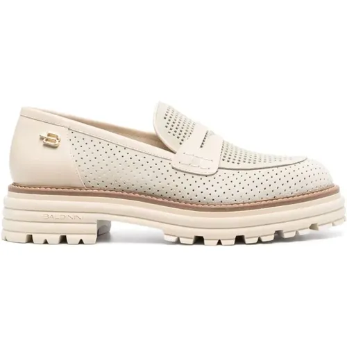 Elegante Weiße Damen Loafers , Damen, Größe: 41 EU - Baldinini - Modalova