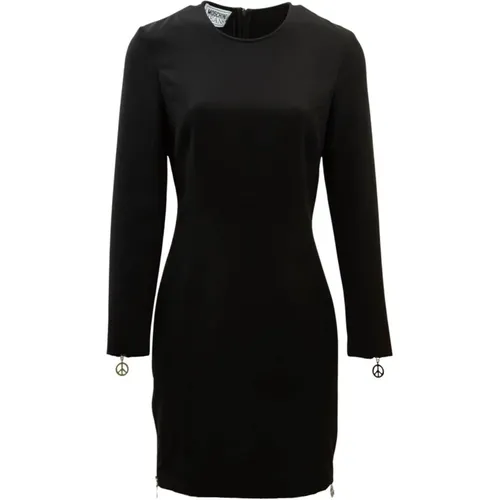 Fitted Short Dress with Zipper Closure , female, Sizes: M, S - Moschino - Modalova