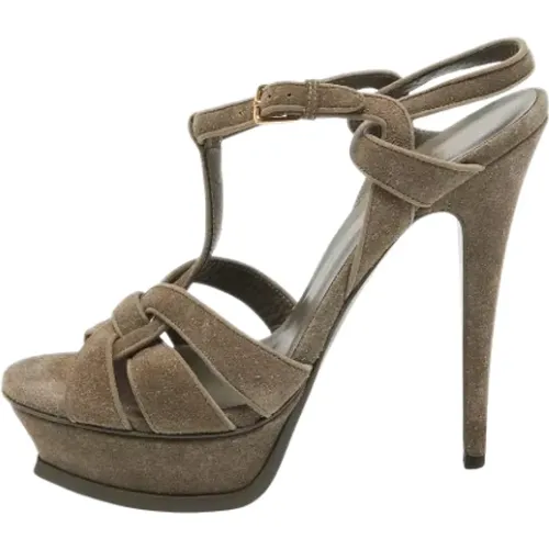 Pre-owned Suede sandals , female, Sizes: 6 1/2 UK - Yves Saint Laurent Vintage - Modalova