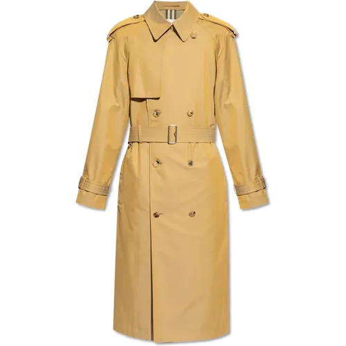 Trench Coats, male, , Size: L Cotton trench coat - Burberry - Modalova