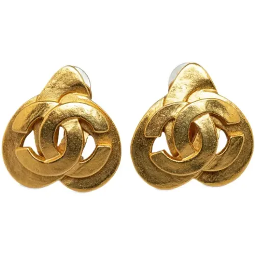 Pre-owned Jewellery, female, , Size: ONE SIZE Pre-owned Gold earrings - Chanel Vintage - Modalova