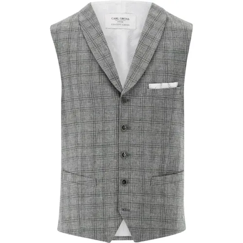 Suit Vests, male, , Size: M Wicklow Gilets in Grey - carl gross - Modalova