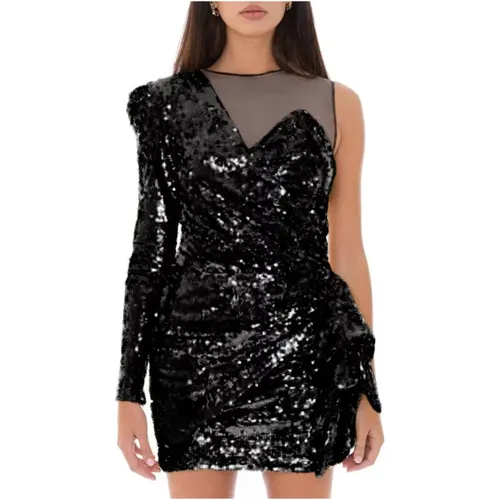 Sequin Dress with Bow Detail , female, Sizes: XS - Elisabetta Franchi - Modalova