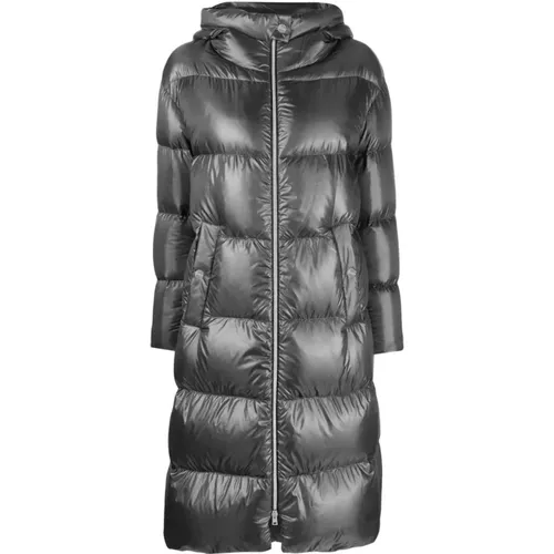 Graue Parka Jacke mit Gänsedaunen,Grauer Gesteppter Wintermantel - Herno - Modalova