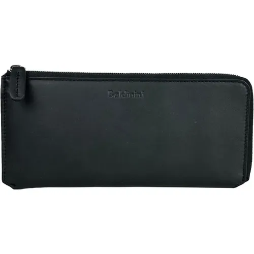 Wallets & Cardholders, male, , Size: ONE SIZE Leather Wallet with Zip Closure - Baldinini - Modalova