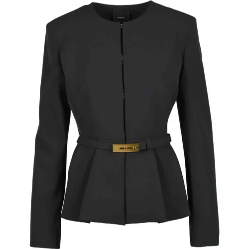 Stilvolle Jacke aus Polyester Elastan Mix , Damen, Größe: M - pinko - Modalova