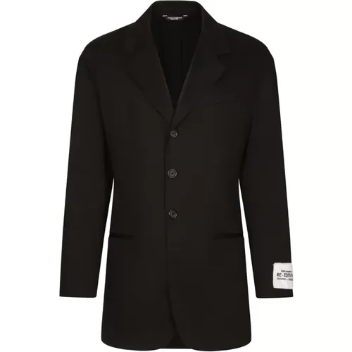 Blazers, male, , Size: L Single Breasted Blazer - Dolce & Gabbana - Modalova