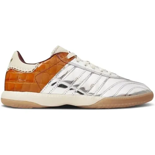 Silberne Samba Sneakers Leder Runde Zehen , Herren, Größe: 43 EU - Adidas - Modalova