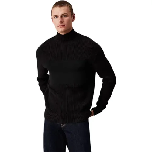 Turtlenecks, male, , Size: XS High Neck Sweater - Calvin Klein Jeans - Modalova