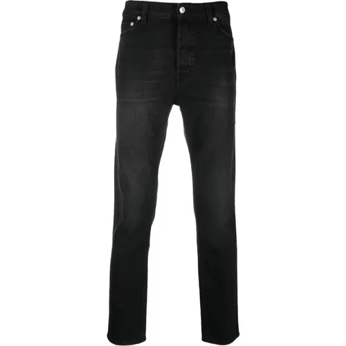 Schwarze Slim-Cut Jeans mit Logo Patch - Department Five - Modalova