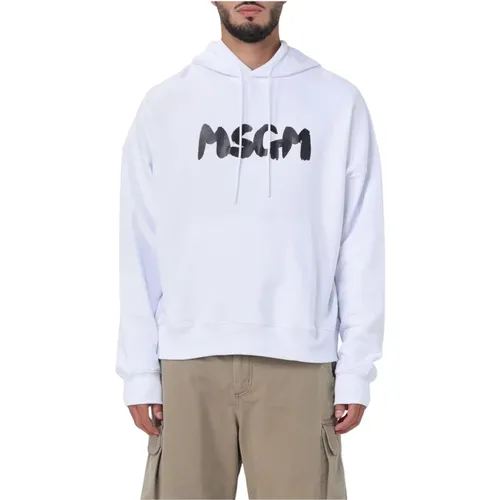 Hoodies, male, , Size: XL Logo Print Hoodie - Msgm - Modalova
