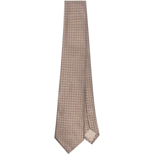Hazelnut Woven Jacquard Tie , male, Sizes: ONE SIZE - Emporio Armani - Modalova