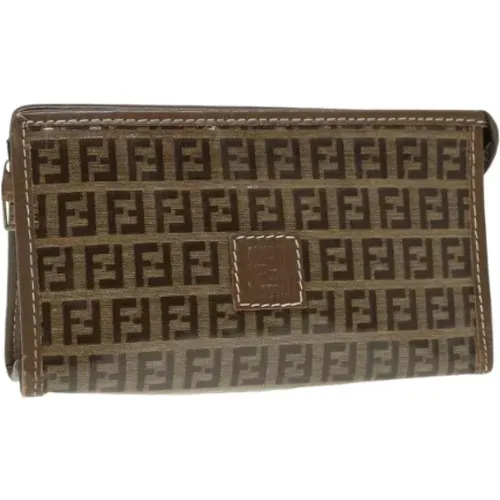 Pre-owned Clutches, female, , Size: ONE SIZE Pre-owned Canvas pouches - Fendi Vintage - Modalova