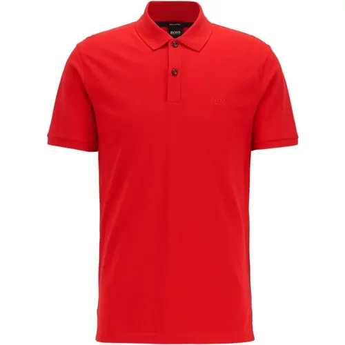 Rotes Pima Baumwolle Regular Fit Polo , Herren, Größe: M - Hugo Boss - Modalova