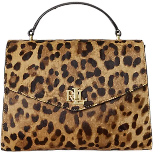Leopard Print Leather Bag , female, Sizes: ONE SIZE - Ralph Lauren - Modalova