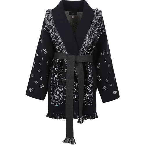 Jacquard Cardigan in Midnight , female, Sizes: S - Alanui - Modalova