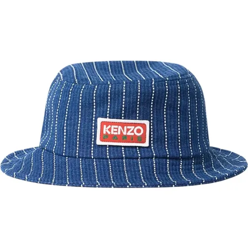 Denim Streifen Bucket Hat , Herren, Größe: ONE Size - Kenzo - Modalova